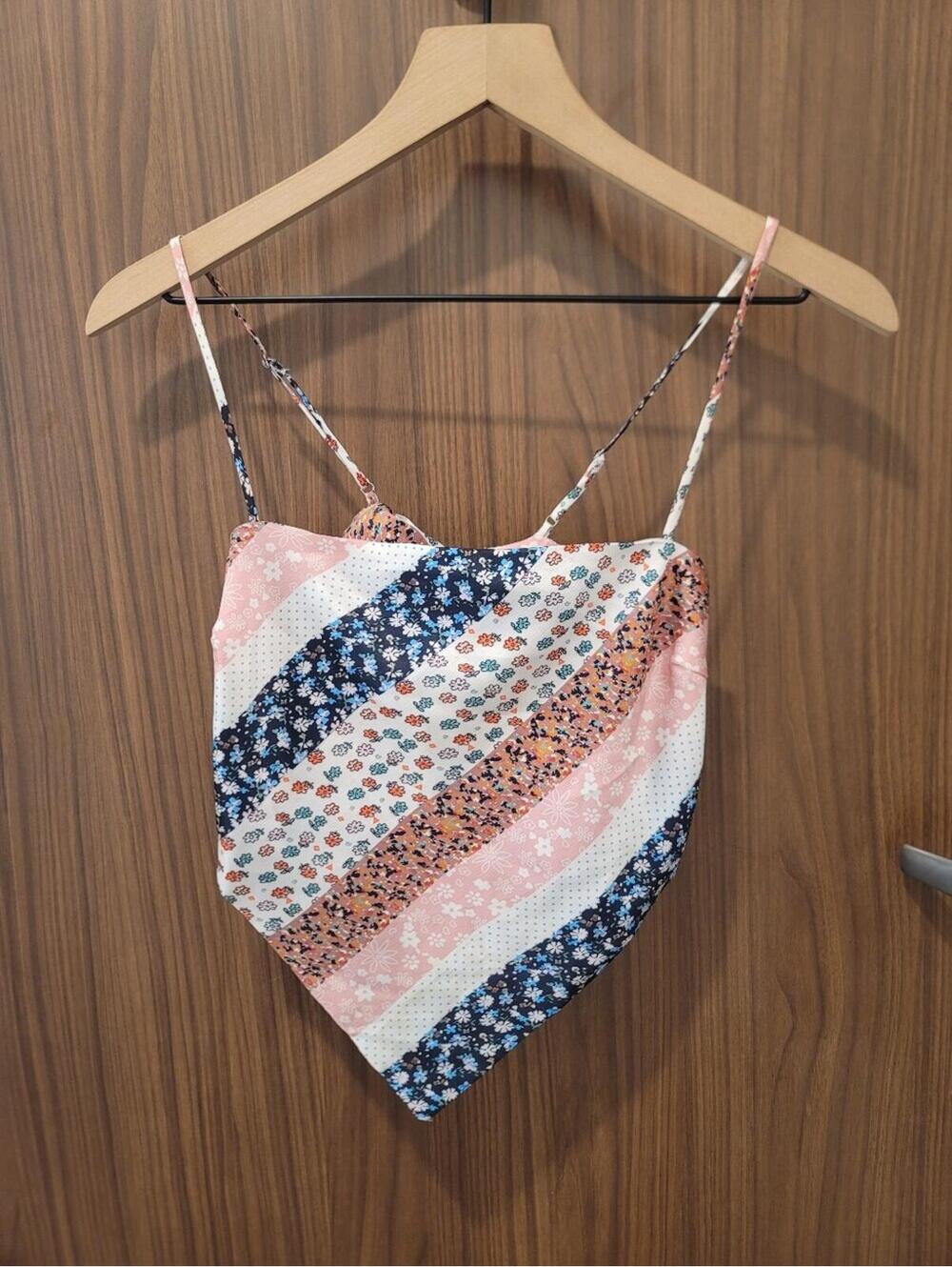 Princess Polly Chelina Bandana Tie Back Patchwork Y2K Top 4